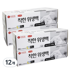 롯데이라이프 착한 위생백 대형 30 x 40 cm, 대(L), 200개입, 12개