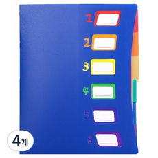 로타 6포켓 레인보우 도큐먼트 파일, 블루, 4개