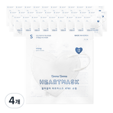 꼼마꼼마 하트 마스크 소형 KF80, 화이트, 30개입, 4개