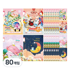 YOUNG ART 女童用 1-2 無題筆記本 17行 24張, 隨機出貨, 80入