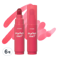 에뛰드 디어달링 마커 립틴트, 08 체리 펀치, 6개