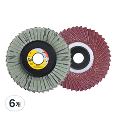 바벨롭 그라인더 사포날 해바라기 휠 페이퍼 100mm 100방, 6개