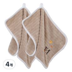 소니오 소프트 파스텔덕 핸드타월 50 x 25 cm, 05 커피, 4개