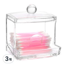LADIY 簡易棉花棒收納盒, 單色, 3個