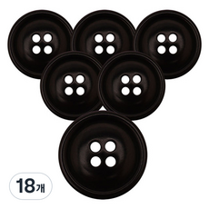 Button King 東大門鈕扣王 Real Nut 貝母鈕扣 CY 15mm, 黑色, 18個