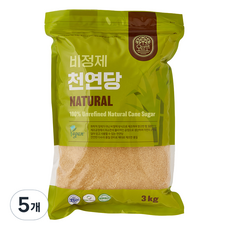 오르코 천연당 갈색설탕, 3kg, 5개