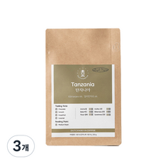 DUTCH&BEAN COFFEE 坦尚尼亞吉力馬札羅AA等級烘焙咖啡豆, 無研磨咖啡豆, 200g, 3包
