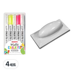 MUNGYO 多功能3色粉筆5支 x 2組 + 多功能板擦, 混色, 4組