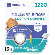 WHASHIN 1220 膠帶臺 12mm x 20m, 15個, 透明