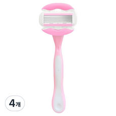 쏙쏙채움 겨드랑이 다리털 여성용 면도기 6중날 면도기 핑크 16.7 x 5.7 cm, 4개, 1개입