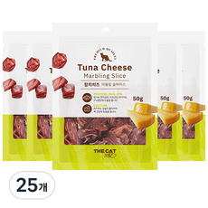 더캣 고양이 마블링 슬라이스 간식, 혼합맛(참치/치즈), 50g, 25개