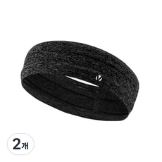 비다펀 스포츠 헤어밴드, 블랙, 2개