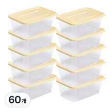 사각밀폐용기 N900ml 아이보리, 60개, 단품