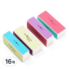 사각 4스텝 네일파일, 혼합색상, 16개