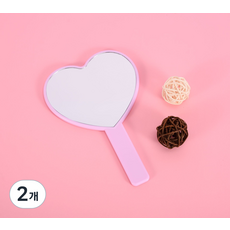 Dalmore 便攜式迷你心形手鏡, 2個, 粉色