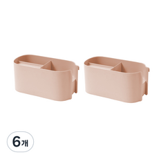 셀렉숀 모던 파스텔 드라이기 수납 정리함, 핑크, 6개