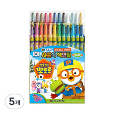 지구화학 뽀롱뽀롱뽀로로 샤프식 색연필, 24색, 5개