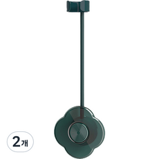 솔브리빙 플라워 헤어 드라이기 벽부착 화장실 욕실 무타공 접착 드라이 걸이 거치대, 그린, 2개
