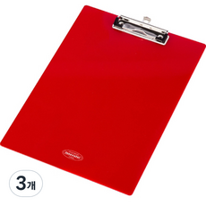 시스맥스 칼라 클립보드 A4, RED, 3개