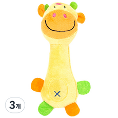DING DONG PET 乳牛娃娃 狗狗玩具, 3個, 混合色