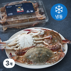 바다미식회 살이꽉찬 국내산 통숫꽃게 (냉동), 700g(중, 3~4마리), 3개