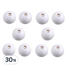 마다꾸미 우드비즈 DIY공예 나무구슬 12mm, 화이트, 30개