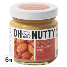 오넛티 아몬드 크런치 스프레드 잼, 80g, 6개