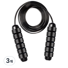 코멧 논슬립 와이어 줄넘기, 블랙, 3개