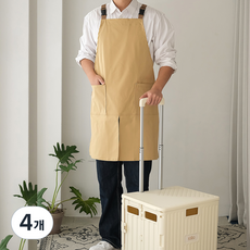 efactory Judy N 男女通用前開衩帆布防水圍裙, 深黃色, 4個