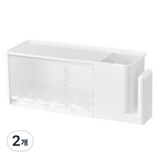 Hanbomnuri 免鑽孔漱口杯隔板牙刷架 5孔, 白色, 2個