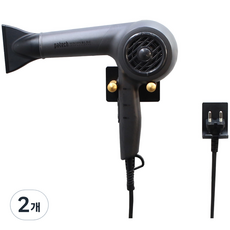 WANGEL 金屬免鑽孔吹風機架, 黑色 + 金色, 2個