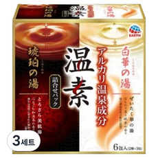 바스로망 온소시리즈 코하쿠 40g x 3p+ 시라하나 40g x 3p 입욕제 세트, 240g, 3세트