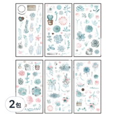 德德小品集 和紙裝飾貼紙 6張, 夏時, 2包