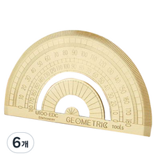 BAYSHOP 황동 메탈 각도기, 골드, 6개