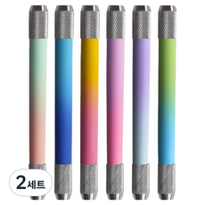 Misoroun 雙向鉛筆加長器 漸層6件組, 混合色, 2套