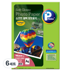 Printec 柔和光澤相片紙, 6套, A4, 120個