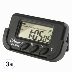 Kenko Calculator 車用數位時鐘 鬧鐘 迷你 便攜式 碼錶 小型 IT630, 3個, 混合顏色