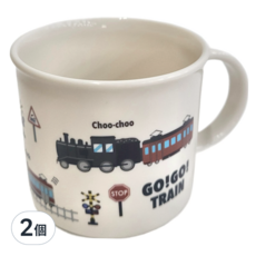 Skater GO!GO!TRAIN 抗菌漱口杯 7.4 x 6.8cm, 白色, 2個