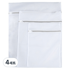 생활업글연구소 매쉬 사각 속옷 세탁망 대 50 x 60 cm + 중 40 x 50 cm + 소 30 x 40 cm 세트, 화이트 + 그레이, 4세트