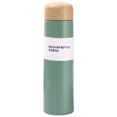 樂居家 木紋隨行保溫杯, 1個, 綠色, 250ml