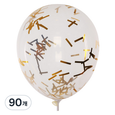 컨페티풍선 30cm, 김가루 골드, 90개