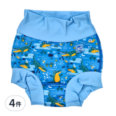 Splash About 3D加強版 游泳尿布褲, Crocodile Swamp圖案, XXL, 2-3歲, 4件