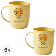 THE ZAKKA 多彩微笑牙刷杯, 6個, 黃色的