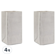 Shopmile 可水洗牛皮紙冰箱整理多用途收納紙袋 M, 4個, 灰色