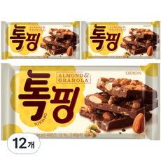 오리온 톡핑 아몬드 앤 그래놀라 초콜릿, 43g, 12개