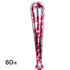 마켓감성 응원 치어 스틱 풍선, 스타 레드, 60개