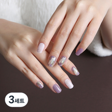 티올라 볼륨 렙 네일 + 페디 스티커 세트, 모자이크 아트, 3개