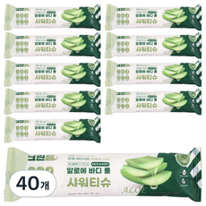 Clean Roll大尺寸蘆薈身體滾輪沐浴紙巾, 1入, 40個