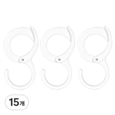 LKH S型固定迷你掛勾衣架, 白色, 15個