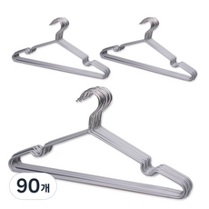 PVC塗層防滑衣架, 灰色, 90個